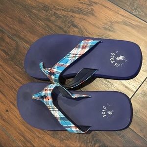 Polo Ralph Lauren plaid flip flops!